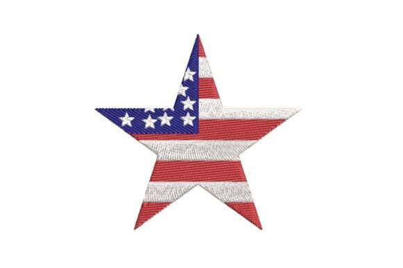American Flag Star Embroidery Design