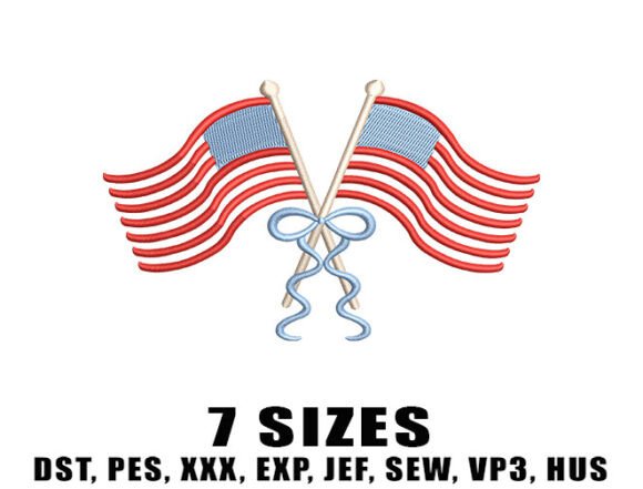 Flag USA Embroidery Design